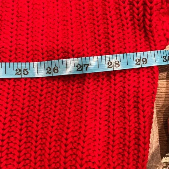 [2X]Lauren Ralph Lauren Red V-neck cotton PullOver Cable Knit sweater - Picture 5 of 7